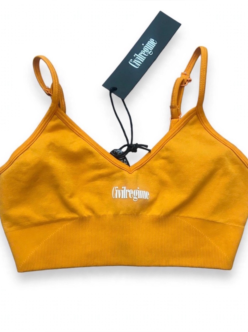Civil Regime Kelly Seamless Bra Small - Bright Orange - Flaming Rose - EUC
